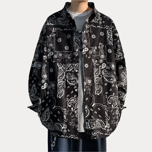 Oversize Bandana Shirt Plaid Paisley Shirts